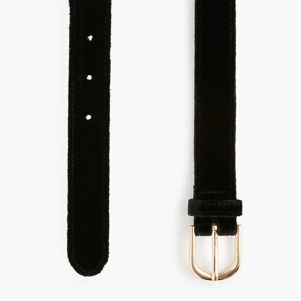 NWT J. Crew Factory black velvet belt, size L/XL